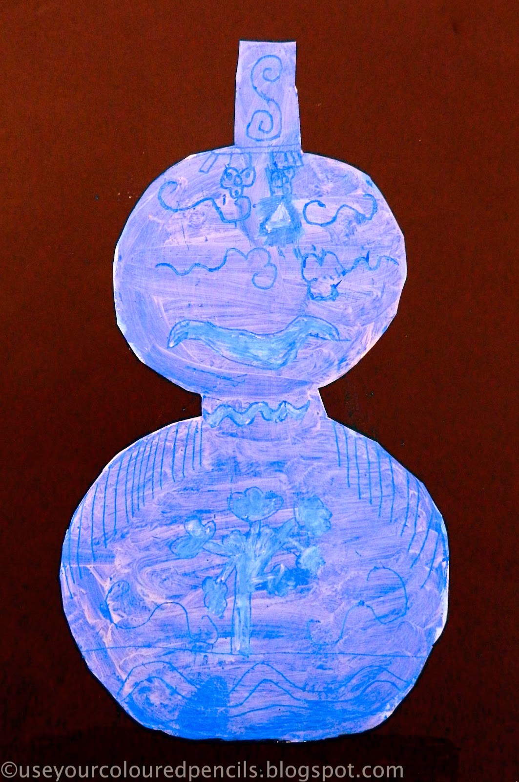 Use Your Coloured Pencils Ming Vase Scratch Art