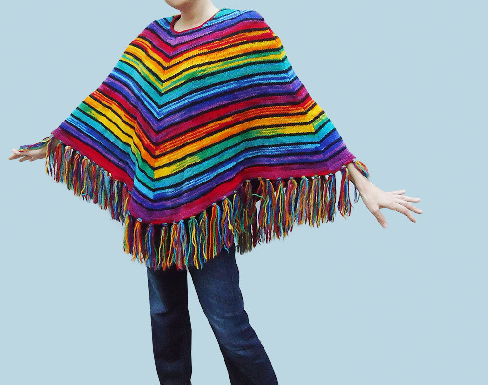 stylish woolen ponchos multi star christmas poncho