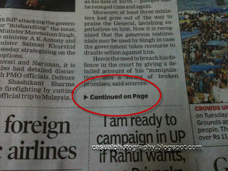 Times of India-Front Page Error