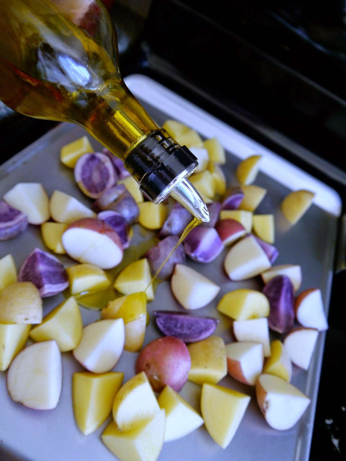 Conscious Eatery GarlicRosemary Roasted TriColor Potatoes