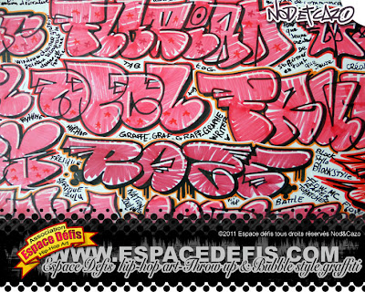 5 Tag Graffiti Throw up, Bubble, Flop