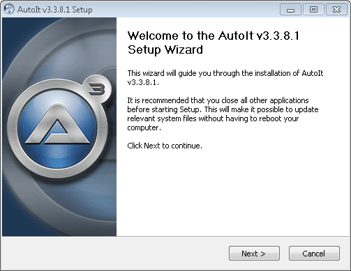 Welcome to the AutoIt setup wizard