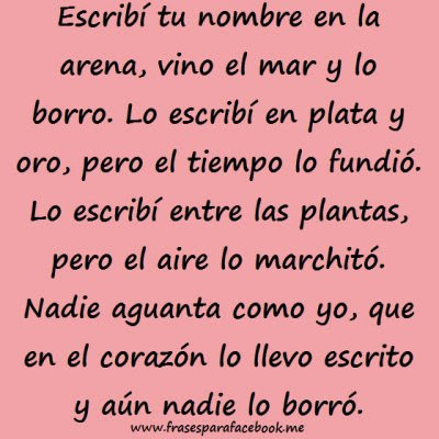 EN LA ARENA ESCRIBI TU NOMBRE en la arena escribi tu nombre:
