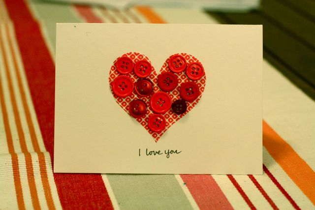 DIY Valentine's Button I-Love-You Card