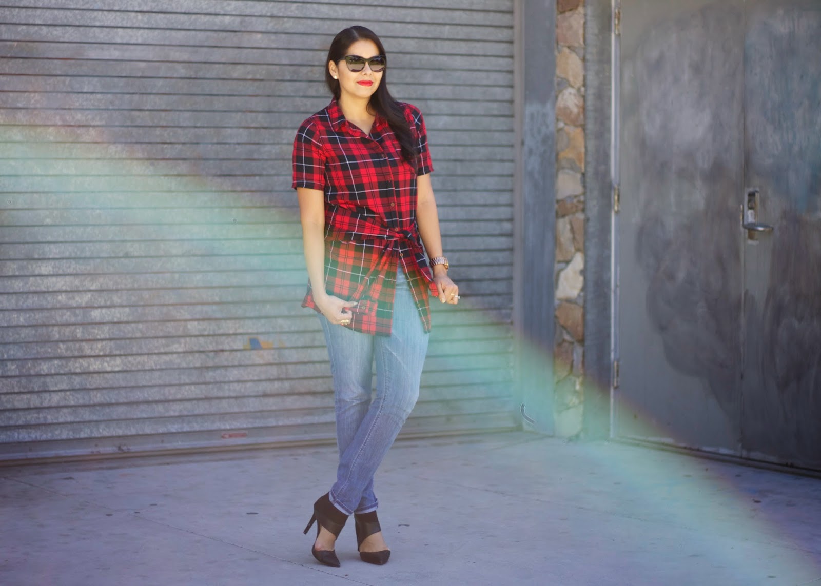 Plaid and Jeans Lil bits of Chic by Paulina Mo San Diego based