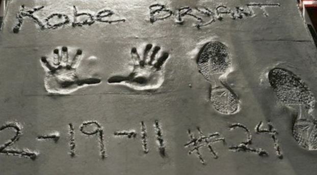 Kobe Bryant hand foot print Graumans Chinese theater