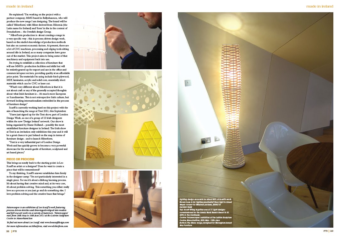Furniture Trade Magazine Article Leo Scarff Design