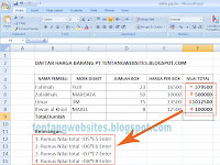 Praktik Excel 1 daftar penjualan barang