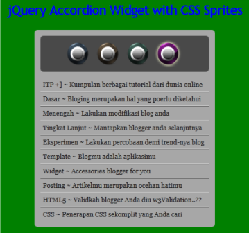 jQuery Accordion Widget with CSS Sprites