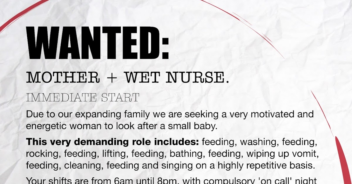 The Mother Diaries Wanted Wet nurse