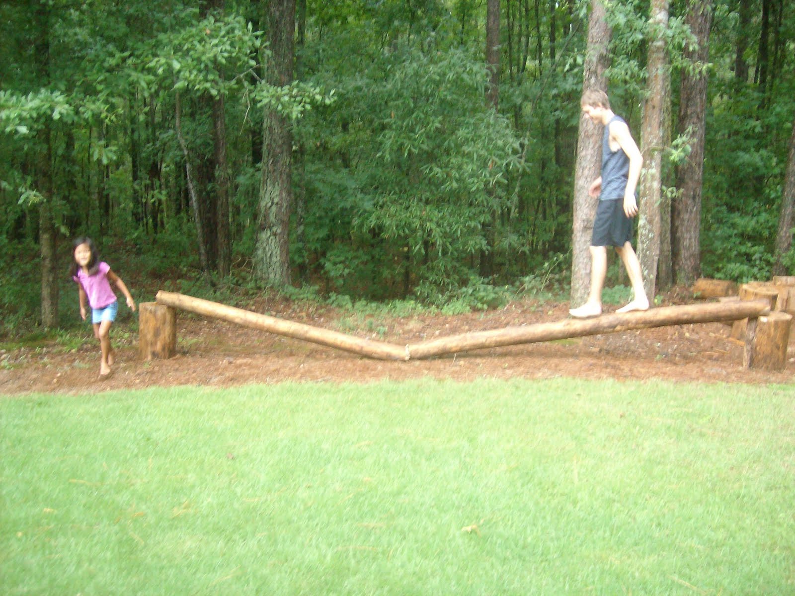 Treasures in Jars... Drew's homemade balance beam... (check out video)