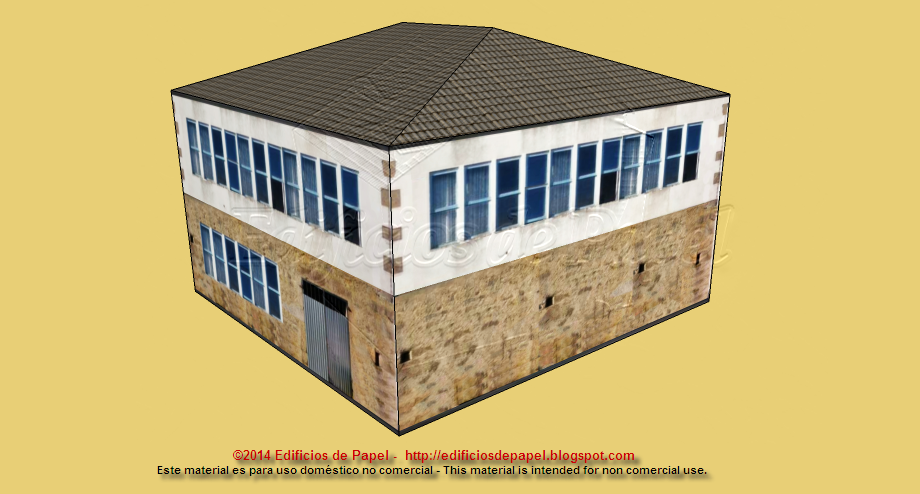 Maqueta de papel de casona Large House Paper Model