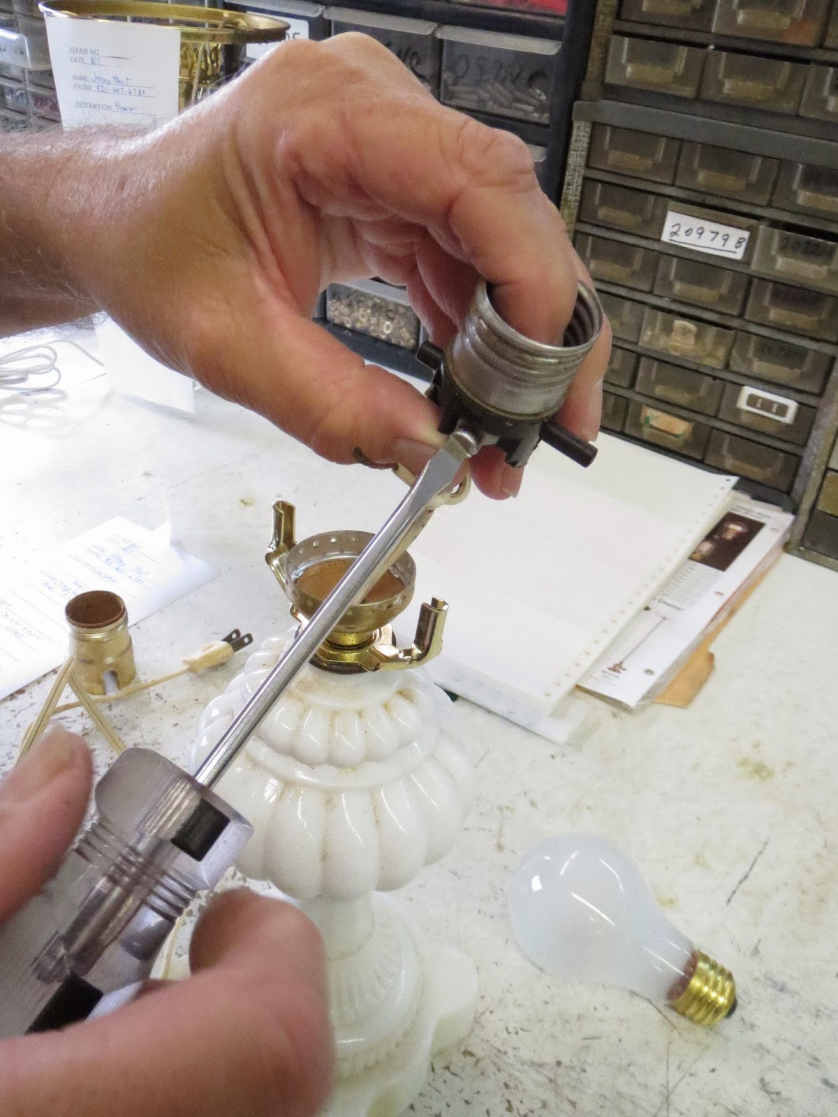 Lamp Parts and Repair Lamp Doctor Adding a Harp Base to a Lamp