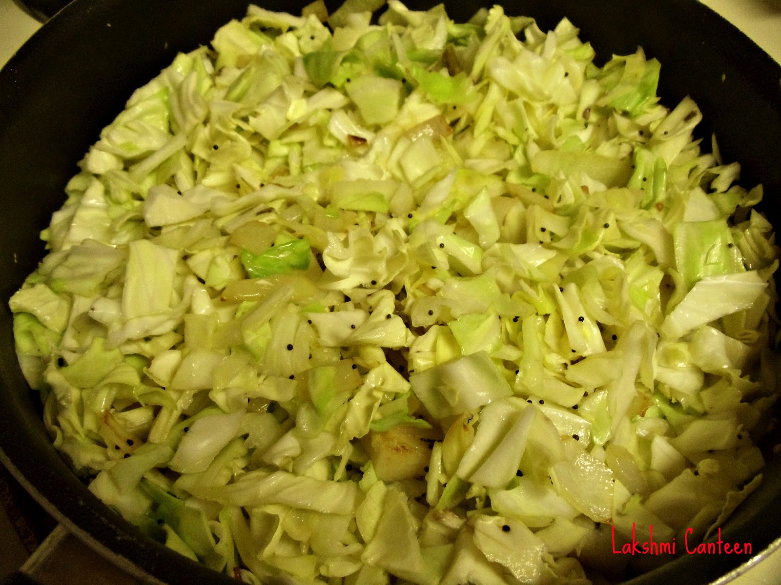 Lakshmi Canteen Cabbage Upkari (Cabbage Stir Fry)