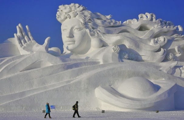 Wind snow sculpture at Harbin Ice and Snow Festival