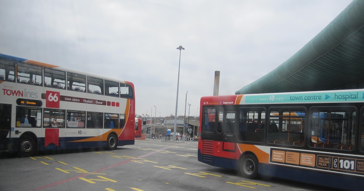 YT03AYF Bus Blog Lines On At Barnsley Bus Station