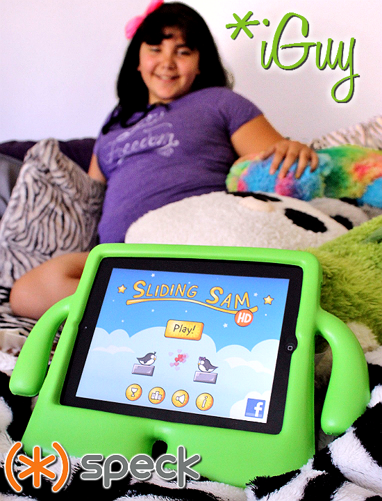 Speck iGuy kid friendly case for iPad 2/3/4 includes a camera cover and easy carry handle 'arms.'