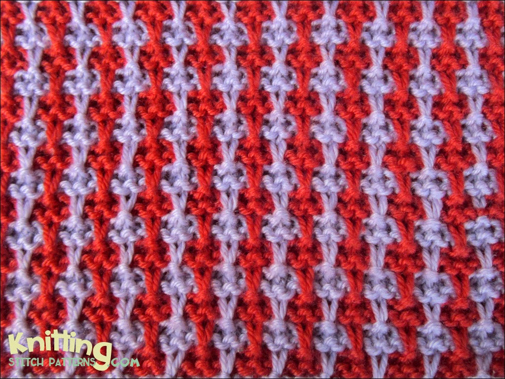 Two-Colour Slip Stitch - Pattern 2 Knitting Stitch Patterns