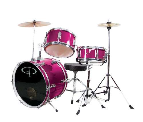 GP Percussion GP50MPK Complete Junior Drum Set (Pink, 3-Piece Set)