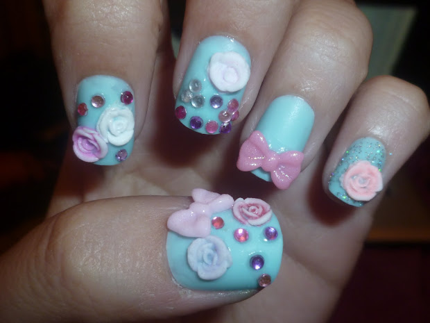 little curly girl nail art