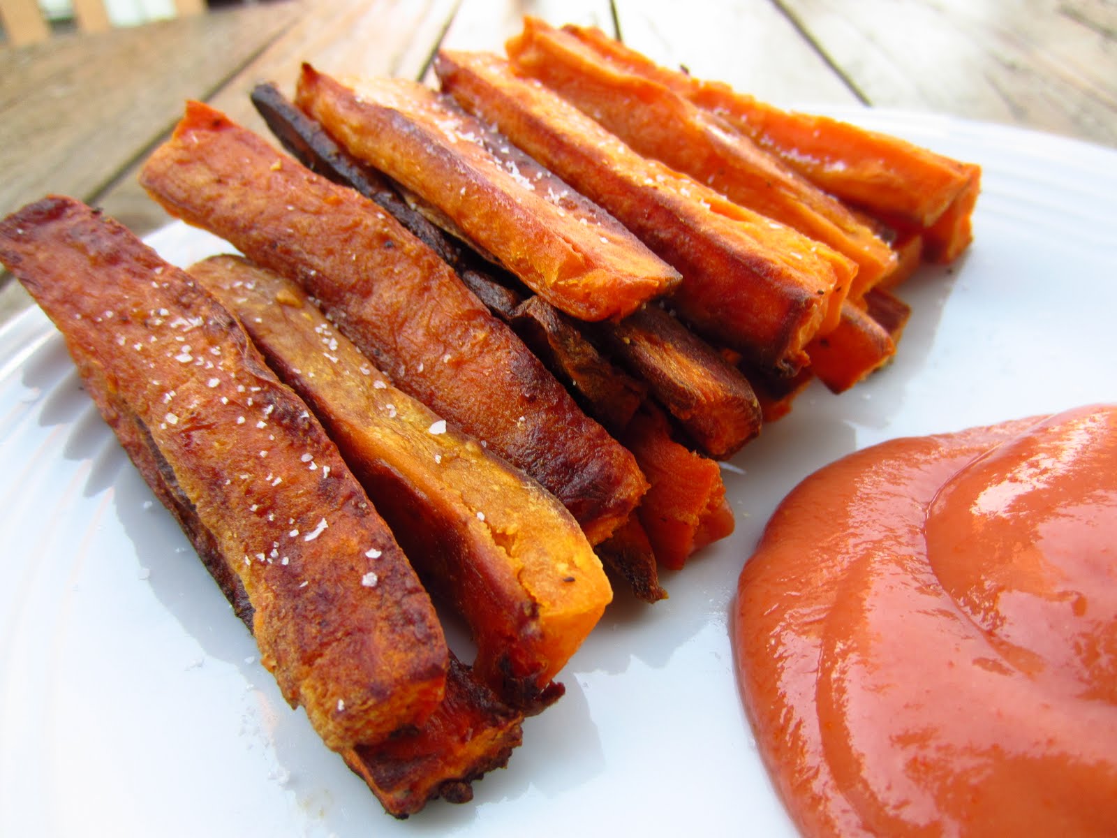 Gluten Free Blondie Recipe Baked Sweet Potato Fries with Spicy Ketchup