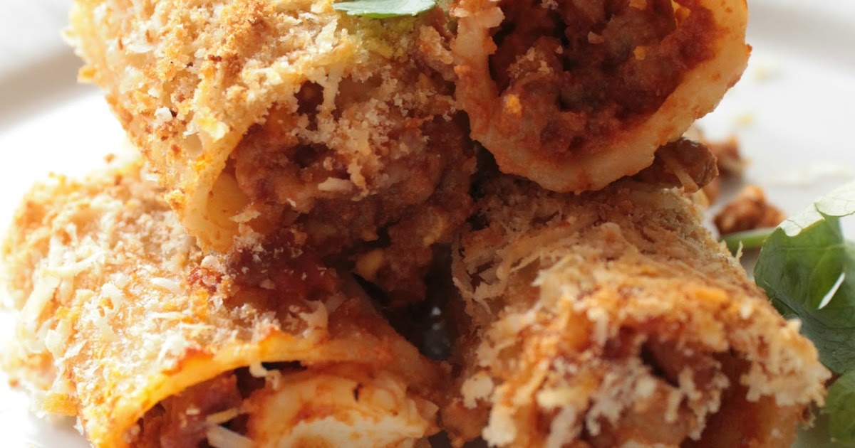 Dolcemente Inventando Pasta "china" rigatoni gratinati ripieni alla