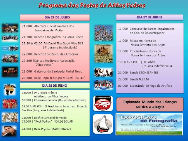 Programação da festa de Alhos Vedros 2012