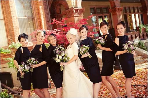black dress bridesmaid