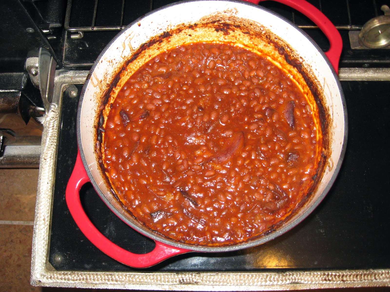 Wood Cookstove Cooking Making Baked Beans in a Wood Cookstove