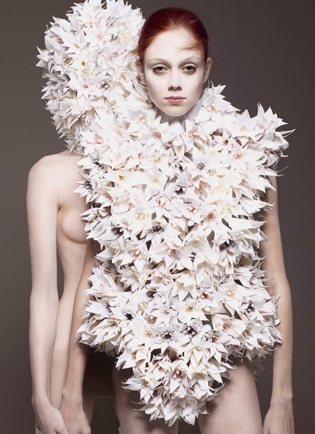 Gareth Pugh 2015 SS Origami Flowers Bodysuit