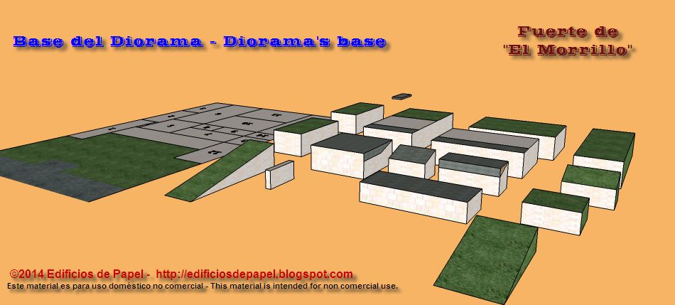 "Rompecabezas" que forma la base del diorama Piezas que forman la base del diorama