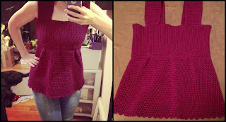 2 images showing the newly added gathers in the front of this bright magenta colored tank top.