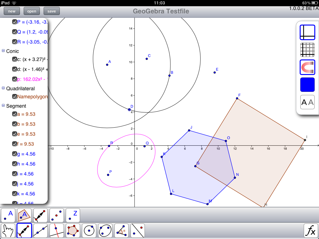 GeoGebra para iPad, Android e WindowsPhone