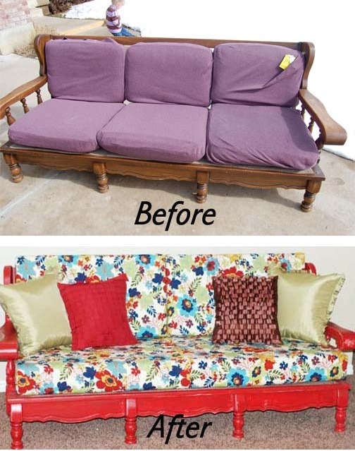 The PolkaDot Umbrella Green Week Couch Refinish
