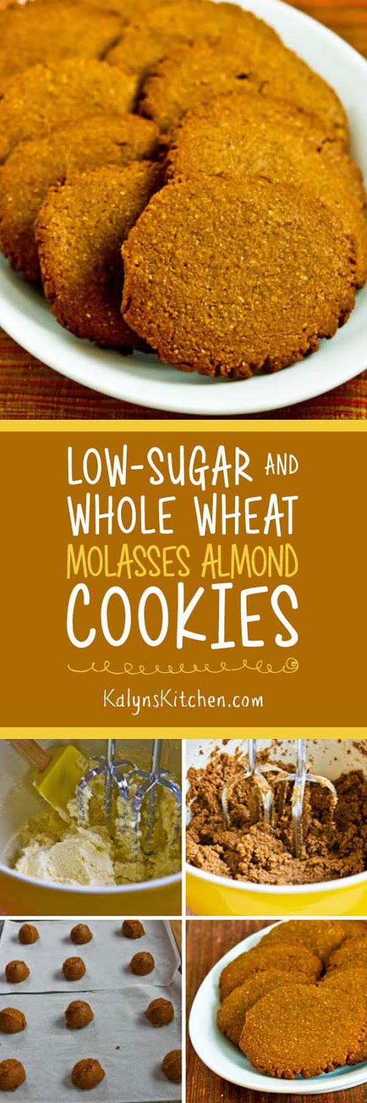 LowSugar and Whole Wheat MolassesAlmond Cookies Kalyn's Kitchen