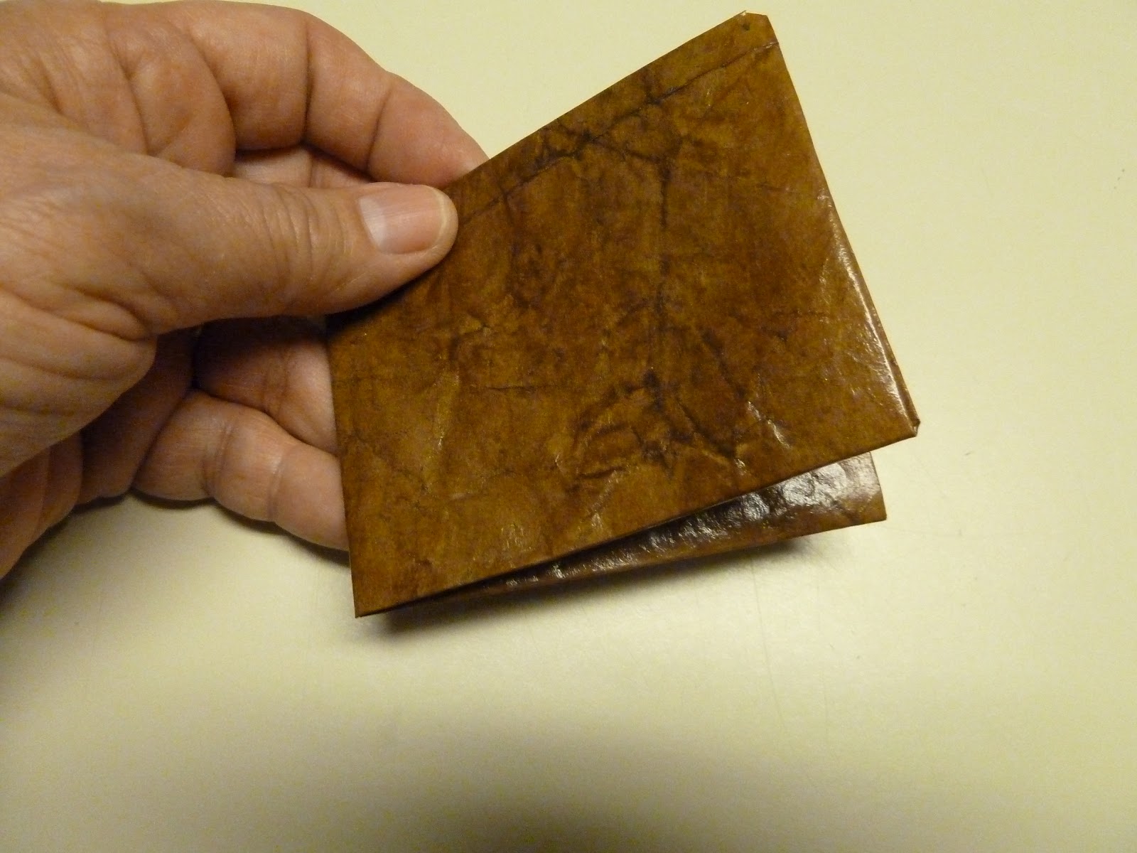 Make it easy crafts Leatherlike brown paper bag origami wallet