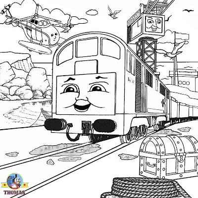 Free printable pictures for kids Halloween spooky ideas dockyard BoCo Diesel Thomas coloring sheets