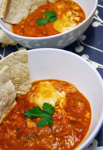 Recette de chachouka, tchektchouka, shakshuka à la mozzarella (Maghreb, Algérie, Tunisie...) 2