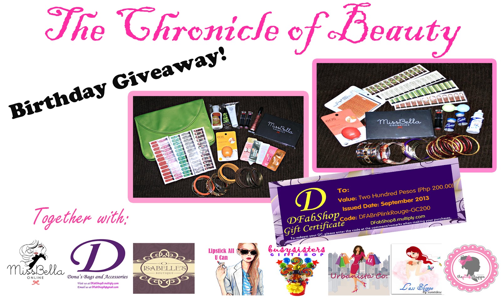 The Chronicle of Beauty Bday Giveaway