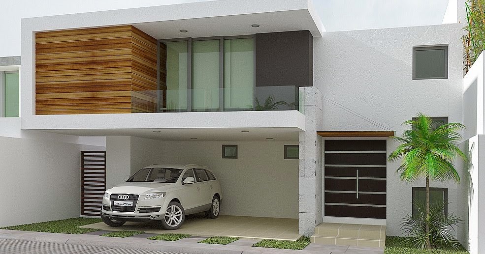 Fachadas de Casas Modernas: Hermosa fachada de casa en Residencial Marino