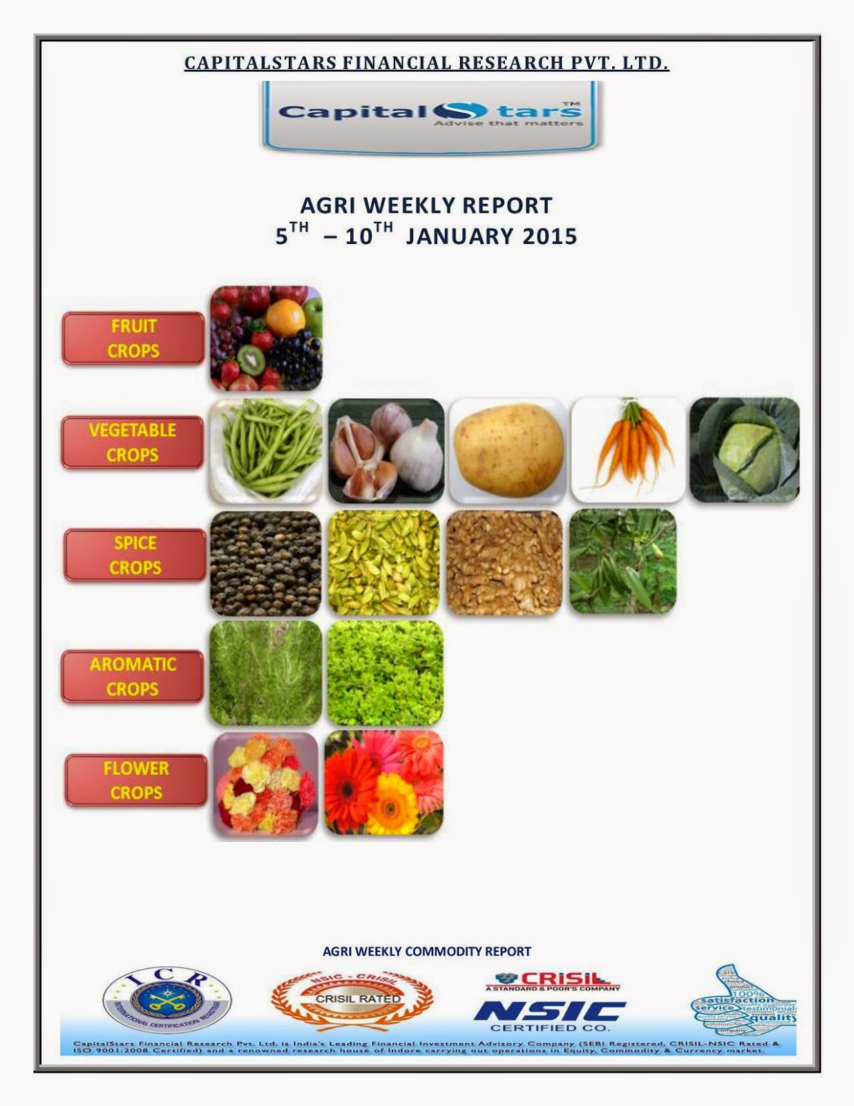 AGRI WEEKLY REPORT 05 JAN 2015 - 10 JAN 2015 Chana, Jeera, Soyabean, Dhaniya, Turmeric, Free Agri Calls, Agri Commodity Tips, AGRI NCDEX/MCX Tips
