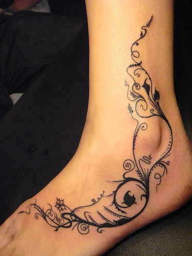Simple tattoo art on ankle