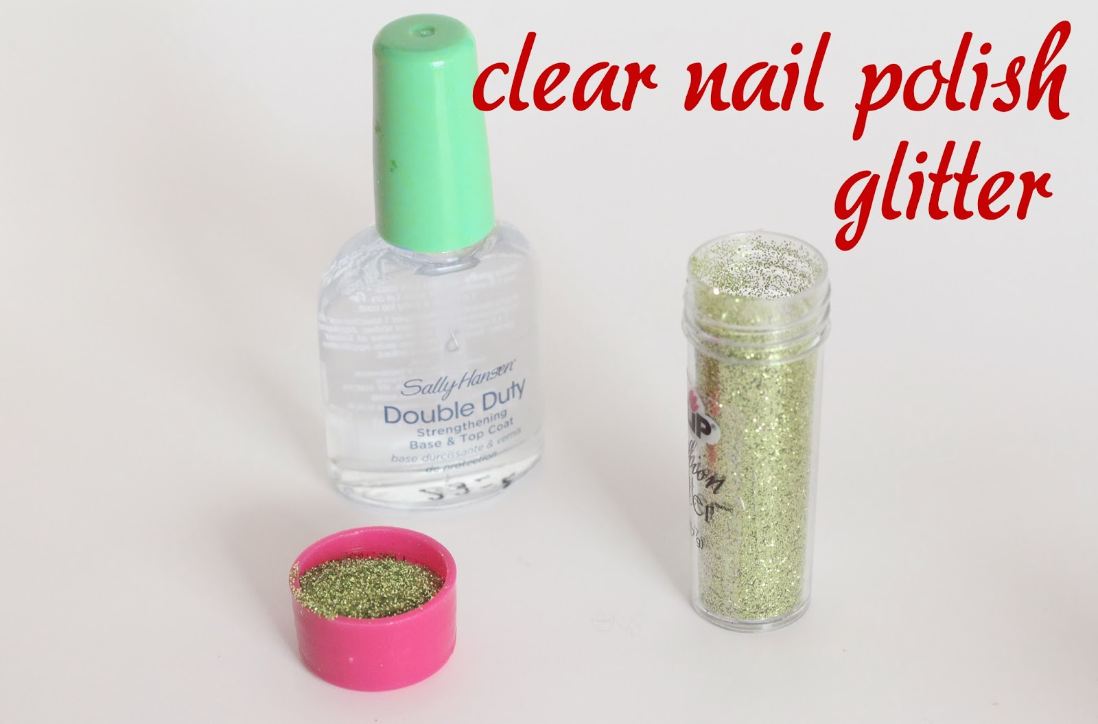 Grosgrain Easy Holiday Nails. Clear Coat. Dip in Glitter.