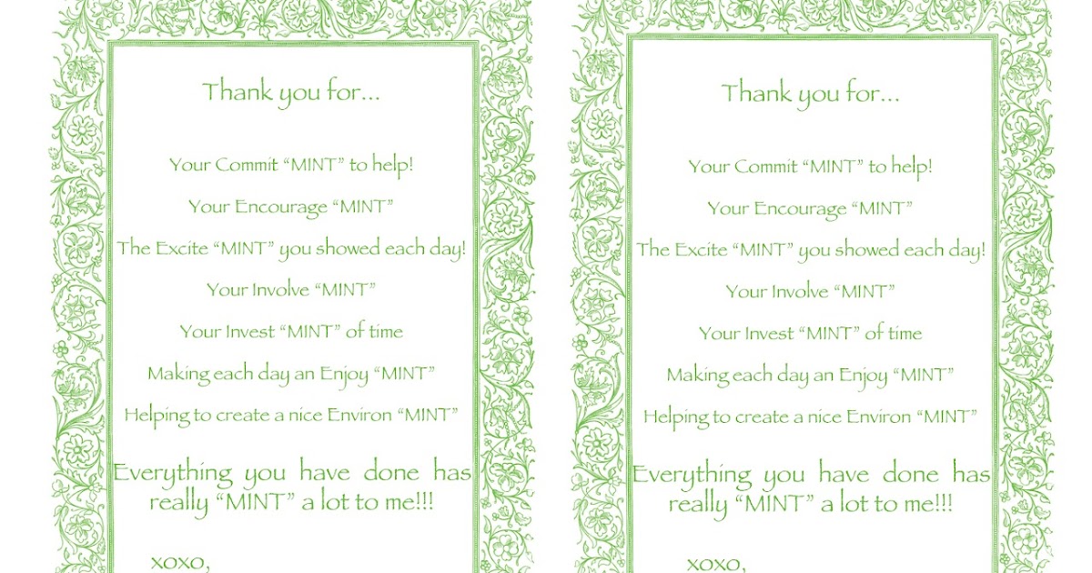 This is a picture of Genius Thank You for Your Commit Mint Free Printable It is a picture of Genius Thank You for Your Commit Mint Free Printable
