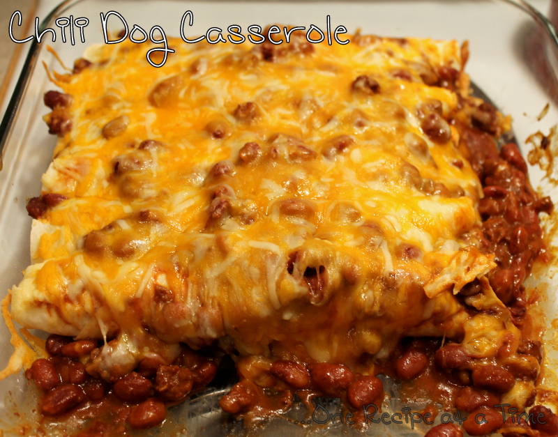 Learning the Ropes...One Recipe at a Time Chili Dog Casserole