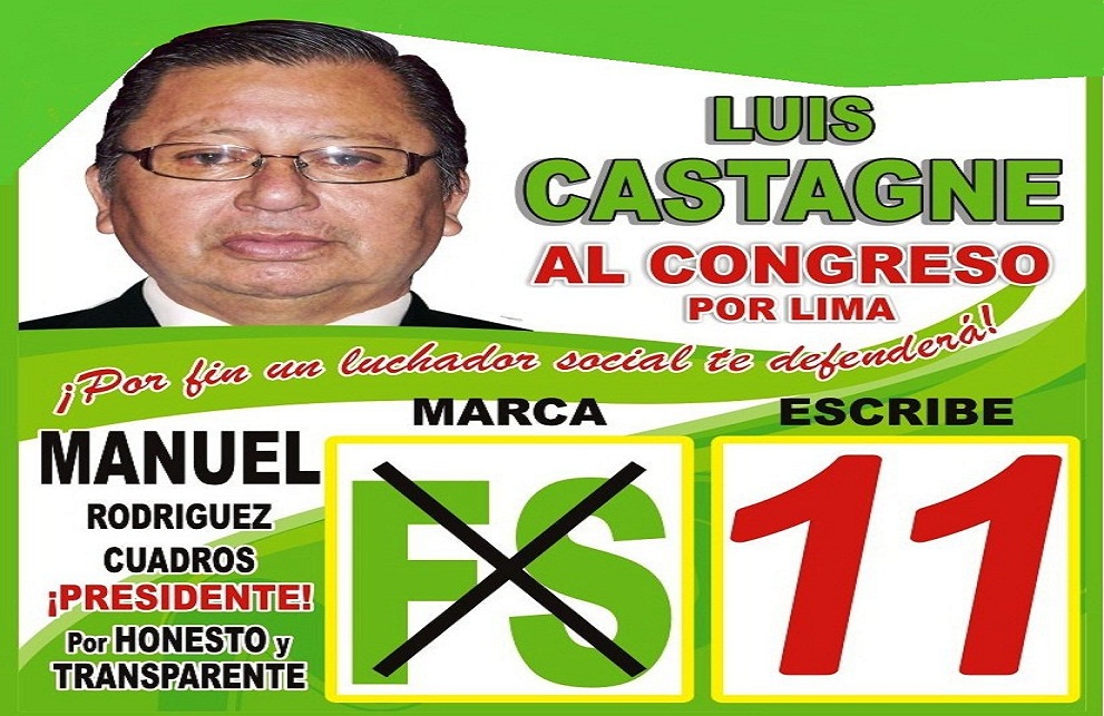 Luis Castagne al Congreso con Nro.11 Fuerza Social