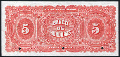 Banco de Honduras billetes 5 pesos