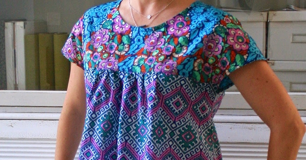 mmmcrafts selfdrafted yoke top from Japanese girls pattern