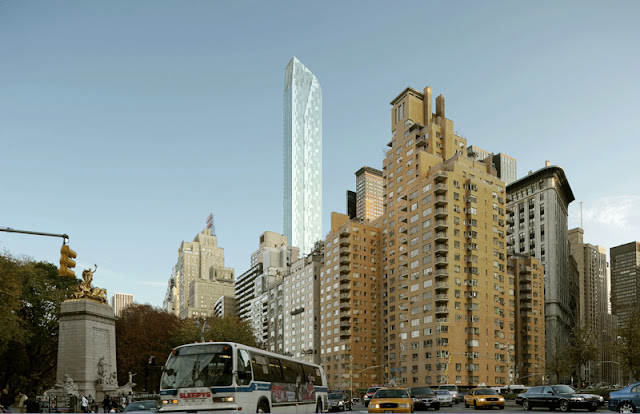 New New York Buildings: One 57 by Christian de Portzamparc, Manhattan, New York Photo of One57 as seen from the Columbus Circle