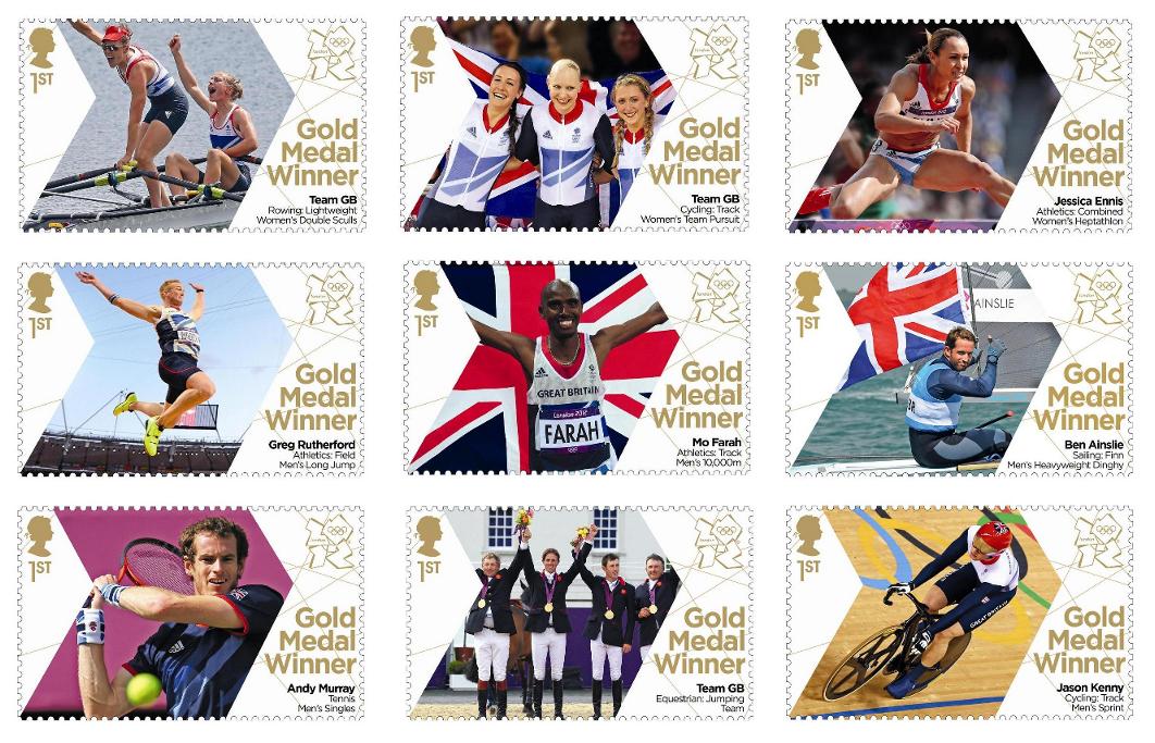 Gulfmann Olympic STAMPS NEWS British 2012 London Olympic Gold Winners